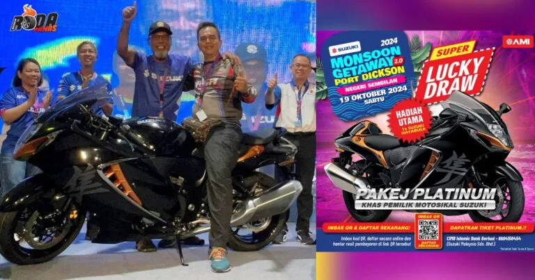Hadiah Utama Suzuki Hayabusa Milik En. Mohamed di Monsoon Getaway 2.0