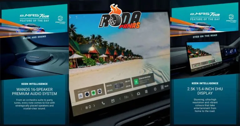 Proton eMas 7 – Foto Kabin Dedah Skrin Lebar dan 16 Pembesar Suara 