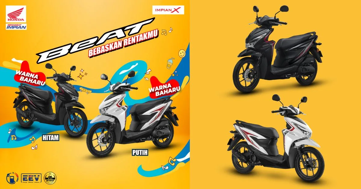 Honda BeAT Kini Dengan Dua Warna Baharu Hitam & Putih