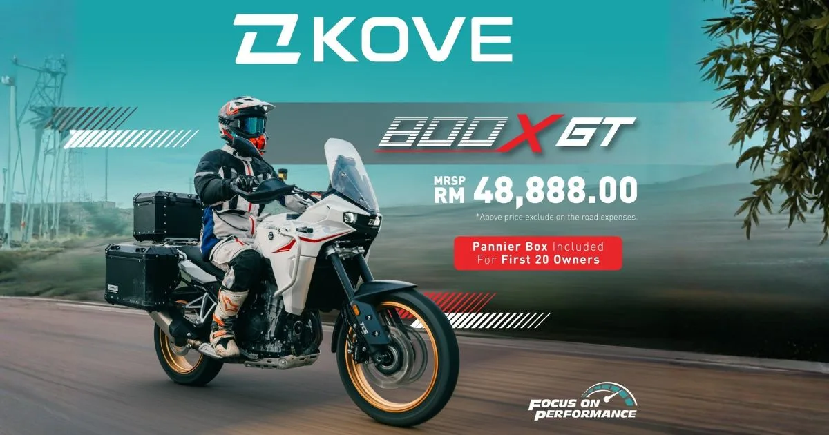 KOVE Rasmi Dilancarkan di Malaysia, Model 450R dan 800X GT Kini Ditawarkan dari RM33,888
