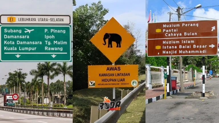 Maksud Warna Papan Tanda Jalan Raya Utama di Malaysia