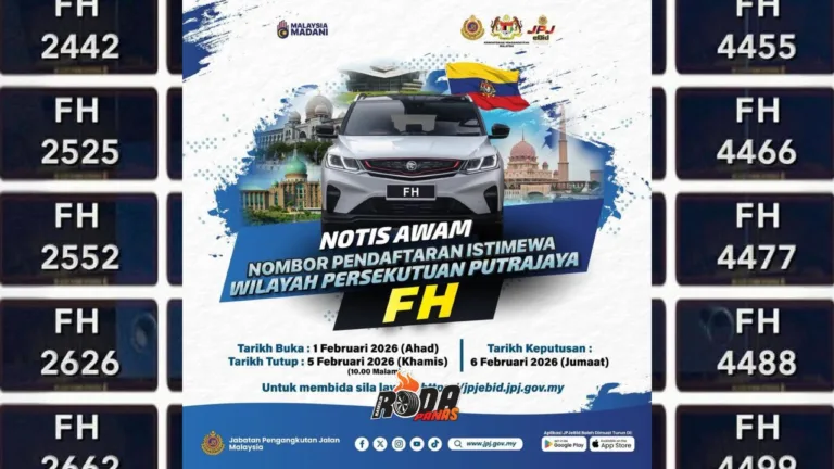 Nombor Pendaftaran Khas FH Dibuka Untuk Bidaan JPJeBid