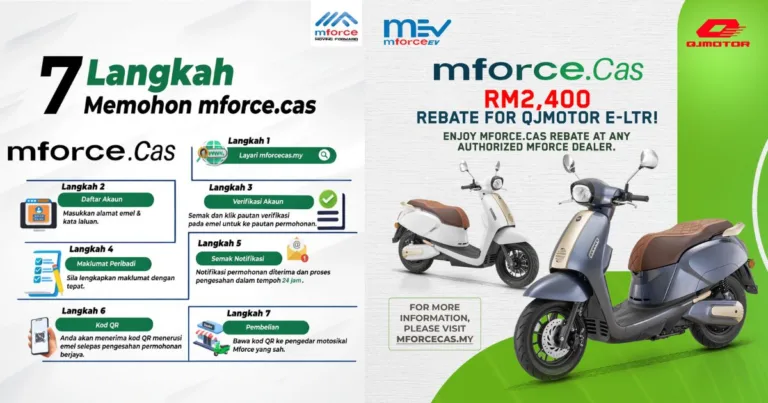 Rebat RM2,400: Mforce.Cas Galak Rakyat Malaysia Beralih Ke Motosikal Elektrik