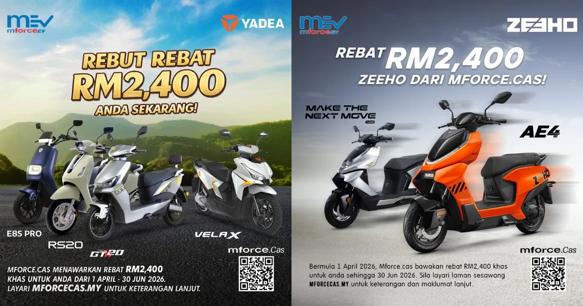 Rebat RM2,400: Mforce.Cas Galak Rakyat Malaysia Beralih Ke Motosikal Elektrik 5 Rebat RM2,400: Mforce.Cas Galak Rakyat Malaysia Beralih Ke Motosikal Elektrik