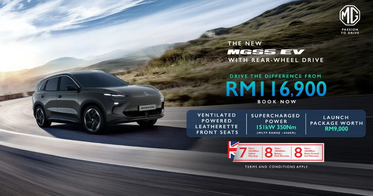 MGS5 EV CKD Dilancar di Malaysia, RWD, 446km WLTP, Harga Dari RM116,900