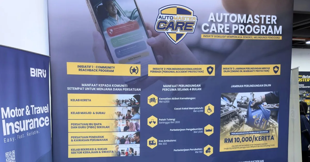 Tukar Minyak Enjin, Dapat Perlindungan Kemalangan Percuma Melalui AutoMaster Care 3 Tukar Minyak Enjin, Dapat Perlindungan Kemalangan Percuma Melalui AutoMaster Care