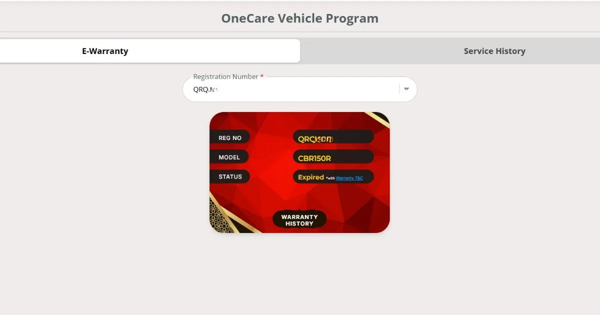 Honda X Tambah Fungsi e-Warranty Dan Service History